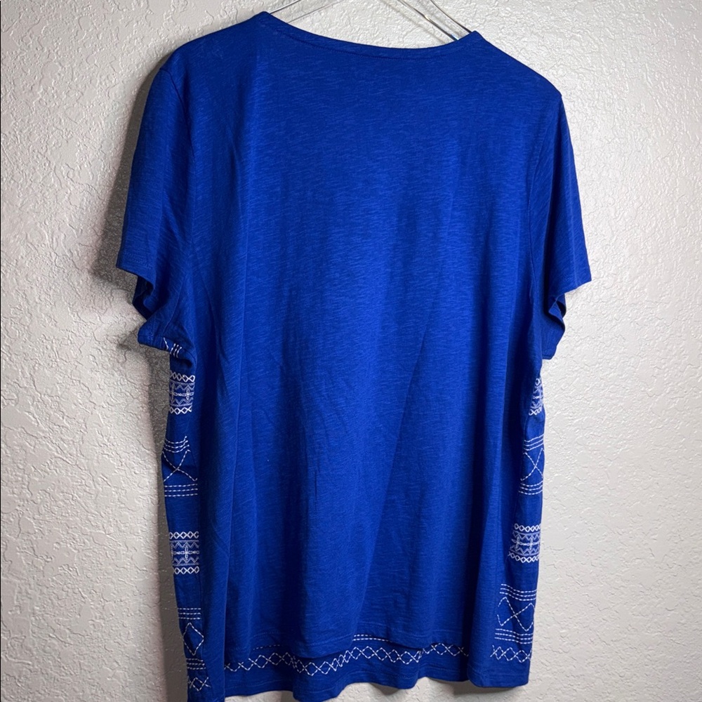 Talbots Blue Patterned Women's Top - image 5